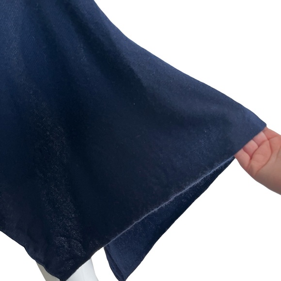 J Mclaughlin Navy Blue Cashmere Shawl Shrug Knit Soft One Size - Picture 5 of 11